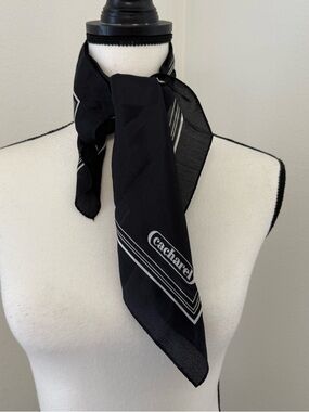 Cacharel Black and White Silk Small Scarf